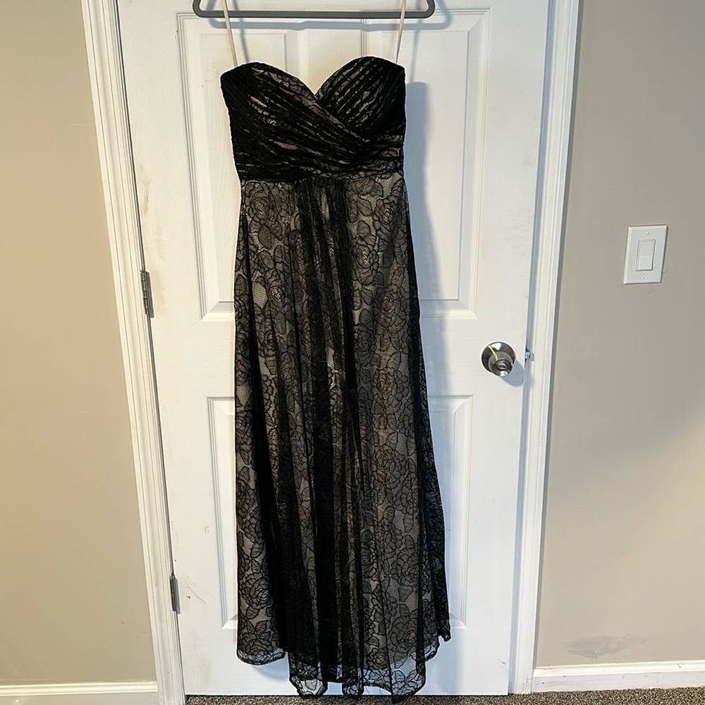 Impression bridal black and nude lace gown
